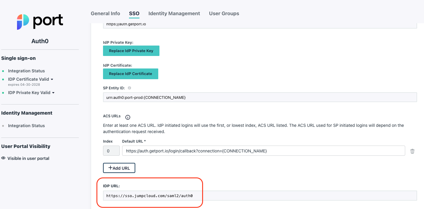 Jumpcloud IDP URL